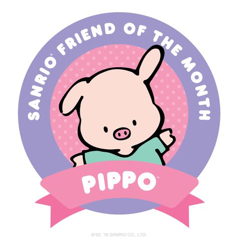 Sanrio Friend of the Month - Pippo Sanrio Friend Of The Month, Pigs Art, Pig Character, Cute Piglets, Pig Art, Hello Kitty And Friends, Kawaii Illustration, Hello Kitty Art, Sweet Summertime