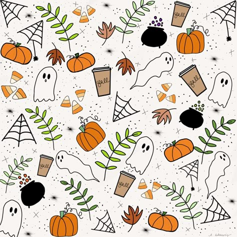 Cute Simple Fall Drawings, Simple Doodles Halloween, Doodle Art Procreate, Fall And Halloween Doodles, Halloween Drawings Ideas Easy Aesthetic, Doodle Ideas Halloween, Easy Doodle Art Halloween, Fall Journal Doodles, Halloween Journal Doodles