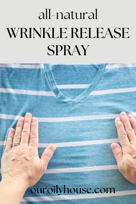 Wouldn’t we all love to iron less? Try making this wrinkle-release spray and spritz it on garments at leisure. Perfect for busy families where the ironing pile never seems to end! How To Make Wrinkle Release Spray, Wrinkle Release Spray Diy Clothes, Wrinkle Spray For Clothes, Downy Wrinkle Release Diy, Homemade Wrinkle Release Spray, Wrinkle Release Spray Diy, Diy Wrinkle Release Spray, Diy Wrinkle Release, Essential Oils For Laundry