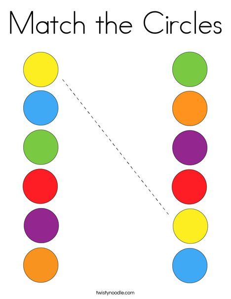 Match the Circles Coloring Page - Twisty Noodle Learning Circles Preschool, Preschool Circle Crafts, Preschool Circle Activities, Circle Crafts For Preschoolers, Circle Shape Worksheets For Preschool, Circle Preschool Activities, Circle Crafts For Toddlers, Circle Worksheets Preschool, Circle Activities For Toddlers