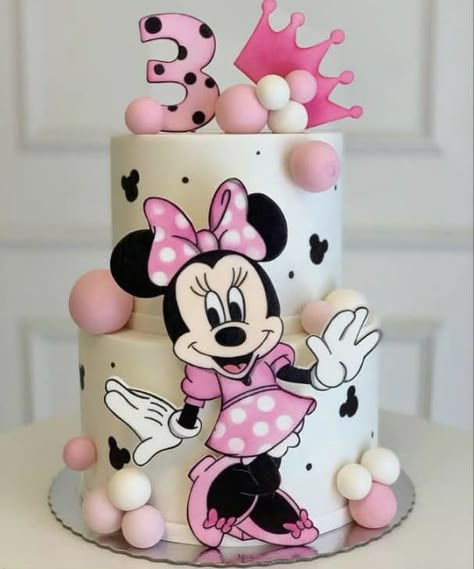 Minnie Mouse Cake Design, 1st Birthday Cake Designs, Mickey Mouse Birthday Decorations, Minnie Mouse Cake Topper, Barbie Birthday Cake, Minnie Mouse Birthday Decorations, Mickey Cakes, Bolo Minnie, Daisy Cakes