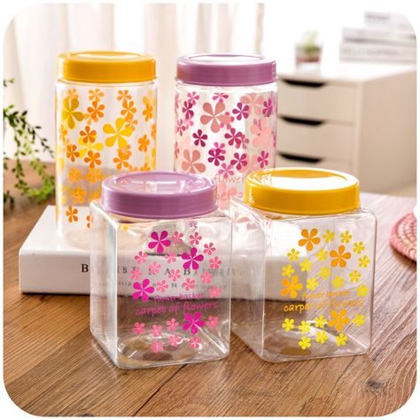 Spices Storage, Mason Jar Candy, Ideas For Storage, Sugar Storage, Kitchenware Design, Square Jars, Box Kitchen, Cheap Storage, Modern Kitchen Interiors