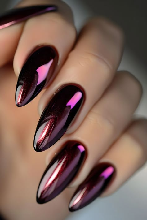 chrome nail art, dark purple chrome nails, trendy nails, minimalist nails, summer nails, chrome manicure, bright summer nails, aura nails, cute nails, natural chrome nails, chrome nail colors, elegant chrome nails, chrome nails designs, ombre nails, nail inspo, wedding nails, graduation nails, nail art, summer chrome nails, date night beauty, summer nails 2024, graduation nails acrylic, ombre chrome nails, classic chrome nails, nail designs summer Dark Purple Chrome Nails, Nail Inspo Wedding, Cute Nails Natural, Natural Chrome Nails, Purple Chrome Nails, Red Chrome Nails, Blue Chrome Nails, Purple Chrome, Glass Nails Art