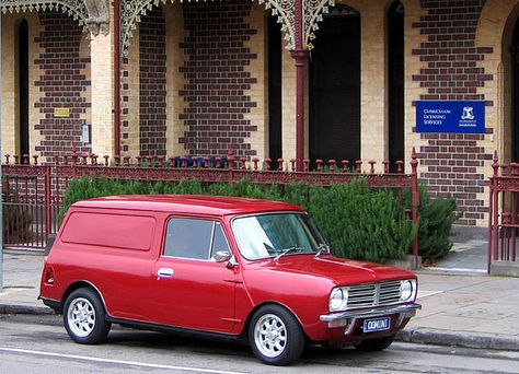 Leyland Mini Clubman Van, Parkville | Flickr - Photo Sharing! Leyland Mini, Mini Vans, Mini Morris, Sedan Delivery, Mini Cooper Classic, Mini Ideas, Cool Old Cars, Mini Stuff, Australian Cars