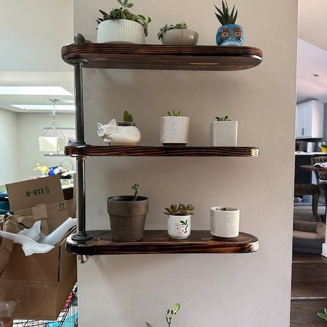 Two Tier Swivel Shelf With Drip Groove for Window or Wall - Etsy Swivel Shelf, Tree Shelf, Floating Plants, Teak Outdoor Furniture, Shelf Wood, Plant Tree, Shelving Units, Teak Outdoor, Teak Furniture