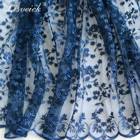 new 1Y Exquisite Flower tulle Mesh Embroidery Fabric Material African Lace Sewing On Woman's clothes Fabrics Wedding Dress Diy|Fabric| - AliExpress Black Lace Fabric, Diy Wedding Dress, Wedding Fabric, Navy Lace, Lace Weddings, Tulle Fabric, Bridal Wedding Dresses, Tulle Lace, Bridal Lace