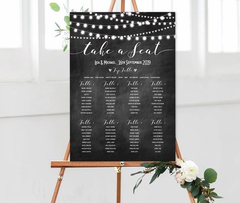 Wedding Table Plan Seating Plan Chalkboard Effect | Etsy Wedding Blackboard, Seating Chart Wedding Template, Vow Renewal Invitations, Rustic Wedding Seating, Find Your Seat, Seating Sign, Ship Wedding, Seating Chart Template, Wedding Table Plan