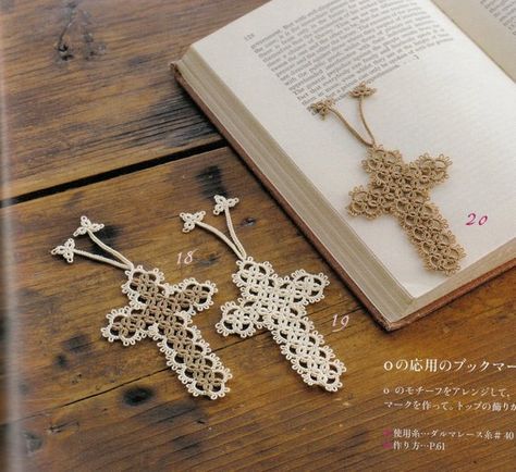 Tatting Lace for Beginners, Tatting Pattern PDF, Japanese Book, Tatting Lessons, Tatted Cross Bookma