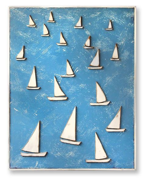 Sailing Wall Art Framed Sailboat Nautical Decor Sailing Art | Etsy Blue Water Background, Clipboard Art, Sailboat Wall Decor, Diy Nautical Decor, Sailing Decor, Sailboat Decor, Sailing Art, Small Sailboats, Sailboat Art