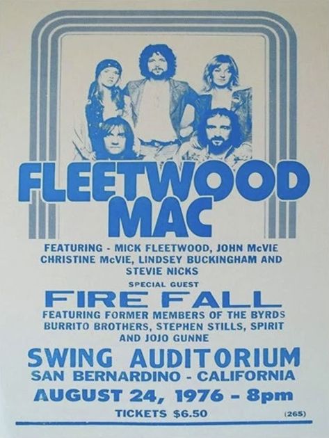 Fleetwood Mac Poster, Mick Fleetwood, Stephen Stills, San Bernardino California, Vintage Concert Posters, Music Concert Posters, Vintage Music Posters, Punk Design, Dorm Posters