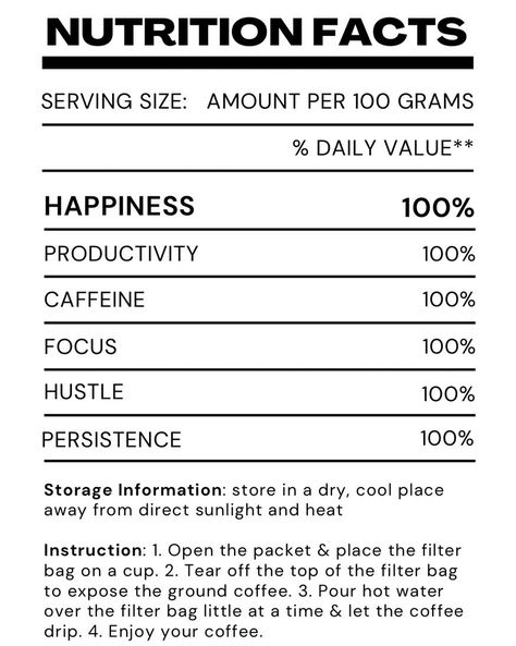 Check our Nutrition Facts ✨ 🤣 Nutrition Facts Design, Anime Funny Moments, Coffee Grounds, Serving Size, Nutrition Facts, Design Inspo, Funny Moments, Anime Funny, Nutrition