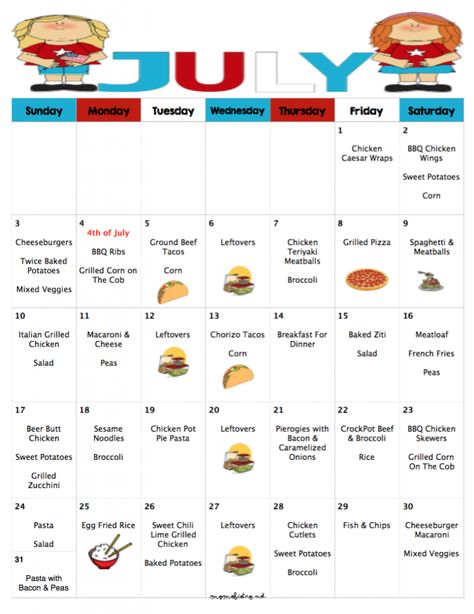 July Meal Calendar, Free Printable Grocery List, Grocery List Printable Free, Menu Calendar, Meal Calendar, Printable Grocery List, Meal Planning Menus, Exfoliate Skin, Monthly Meal Planning