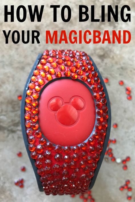 Ready for a Magic band makeover? Her'es a fast, easy, and affordable way to bling out your Magic Band for your next trip to Disney! #Magicband #DisneyVacation #Disney #WDW #DisneyDIY #CustomizedMagicband Diy Magic Band Decorations, Disney Magic Bands Decorating, Magic Bands Decorated, Disneyworld Tips, Disney Magicband, Theme Park Planning, Disney Bands, Disney Fast Pass, Disney Honeymoon