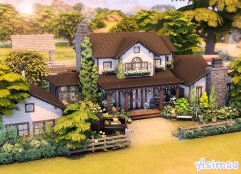 Mal✧･ﾟ auf X: „Cozy Modern Farmhouse 🌾 ✨Speed Build: https://t.co/668pPTytqC ✨Gallery: Asimsa04 ✨Tray Files on my Tumblr #ShowUsYourBuilds #TheSims4 #TheSims @SimsCreatorsCom @TheSims https://t.co/1giP9Pgwo8“ / X Cozy Modern Farmhouse, Japanese Spa, Modern Penthouse, Sims 4 Speed Build, Sims 4 House Building, Family Villa, Sims 4 House Design, Casas The Sims 4, Sims 4 Collections