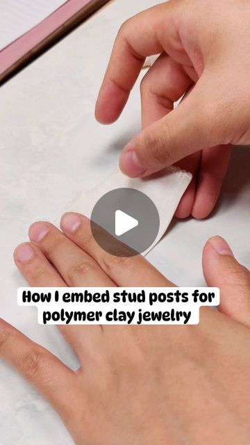 How To Make Polymer Clay Knot Studs, How To Attach Studs To Clay Earrings, Clay Studs Diy, How To Attach Earring Posts To Polymer Clay, Opal Polymer Clay Tutorials, Studs Diy, Polymer Clay Jewelry Tutorials, Diy Videos, Polymer Clay Creations