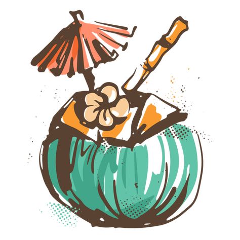 Coconut drink with umbrella PNG Design Drink With Umbrella, Drink Advertisement, Umbrella Png, Umbrella Drawing, Drink Umbrellas, Coconut Drink, Coconut Drinks, Drink Stickers, Sticker Ideas