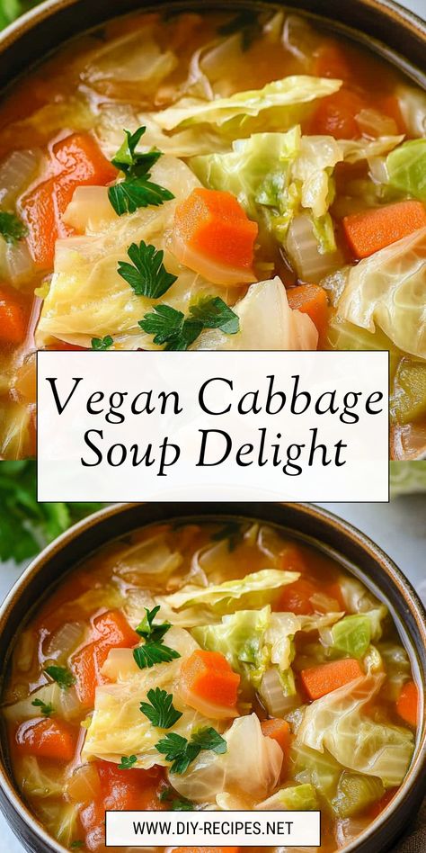 Savor this Vegan Cabbage Soup, a delightful and hearty soup made with fresh vegetables and herbs. Vegan Cabbage And Potato Soup, Vegan Cabbage And Noodles, Vegetable Soup Bokchoy, Cabbage Soup Vegan, Cabbage Vegetable Soup, Vegan Cabbage Soup, Vegan Cabbage Recipes, Crockpot Vegan, Cabbage Potato Soup