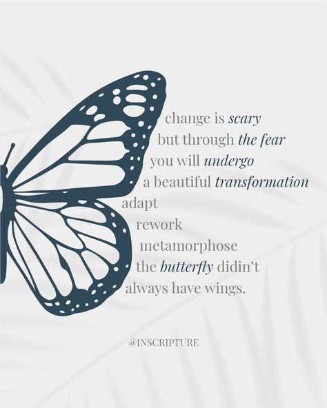 CHANGE IS SCARY // but also beautiful 🌈💫 It's those moments we step out of our comfort zone that we truly begin to grow. Don't fear the unknown; instead, see it as an opportunity to grow new wings 🦋 Thank you @cm.writer for the beautiful quote https://www.inscripture.com/ #change #changeisscary #selfcare #loveyourself #selfworth #mindfulness #selfacceptance #mentalhealth #healing #selflovejourney #selfcarethreads #selfhelp #positivity #wellness #wellbeing #meditation #happiness #selfestee... Change Is Scary, Beautiful Quote, Self Acceptance, Do Not Fear, The Unknown, Comfort Zone, Beautiful Quotes, Self Help, To Grow