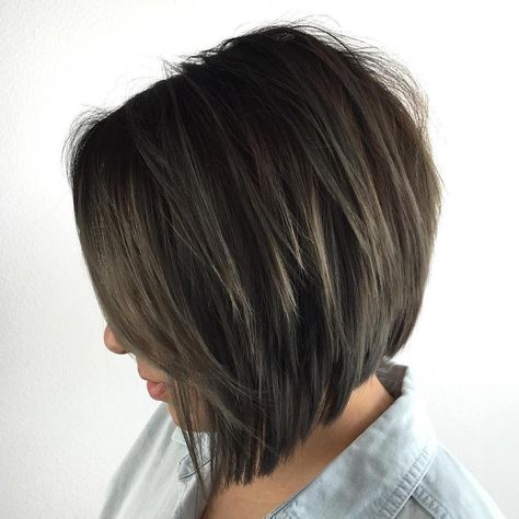 Layered Angled Brunette Bob Layer Bob Haircut, A Line Bob Haircut, Inverted Long Bob, Κούρεμα Bob, Inverted Bob Haircuts, Inverted Bob Hairstyles, Brunette Bob, Layered Bob Haircuts, Bob Hairstyles For Thick