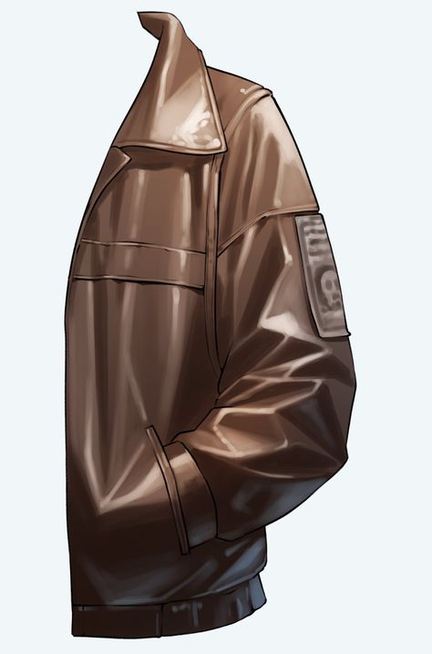 Clothes Shadow Reference, Jacket Art Drawing, Coat Folds Reference, Flowing Jacket Reference Drawing, Turtleneck Reference Drawing, Backpack Art Reference, Sweater Texture Drawing, Jacket Falling Off Shoulder Drawing, How To Draw Leather Jacket