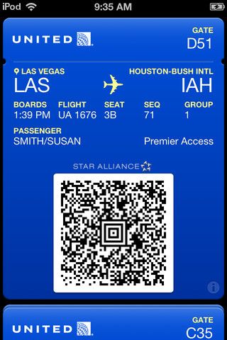 United Wallet Airline Ticket iOS Apple Airline Ticket, Starbucks Card, Ios Apple, Airline Tickets, Apple Ios, Flight, Ios, The Unit, Wallet