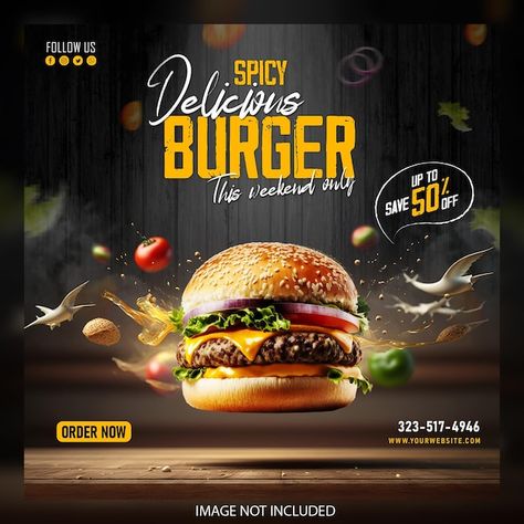 Burger food offer social media promotion and banner post design template burger flyer fast food flyer burger flyer design burger flyer template burger banner burger promotion food promotion template social media banner psd burger social media banner food promotional post burger banner design burger social media design burger ads banner burger ads template tasty burger flyer fast food banner template burger post design burger post designs food advertising design Burger Ads Design, Food Advertising Design, Burger Flyer Design, Burger Social Media Design, Burger Poster Design, Burger Social Media Post, Burger Ads, Burger Flyer, Sports Template