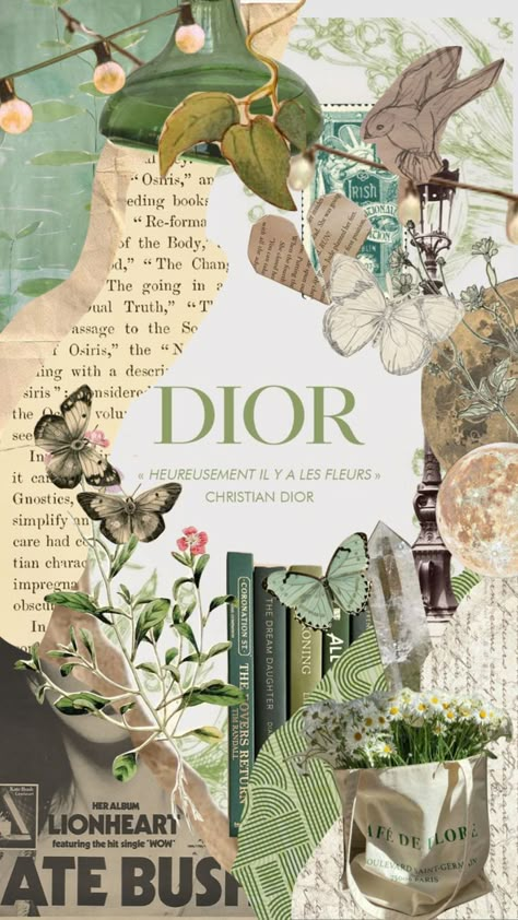 Green Dior Wallpaper, Dior Theme, Dior Wallpaper, Dior Green, Photoshop Tutorial Typography, A Level Art Sketchbook, Fire Tattoo, Collage Art Projects, Green Sage