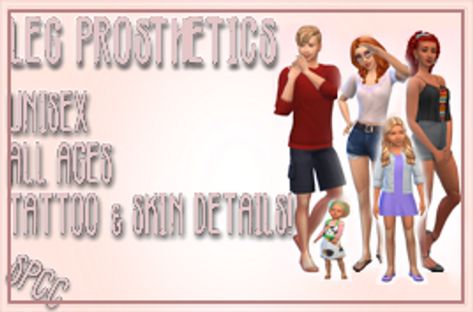 Leg Prosthetics V1 | Sunflower Petals on Patreon Sims 4 Prosthetic, Sunflower Petals, Sunflower Tattoo Sleeve, Maxis Match Cc, Prosthetic Leg, Tattoo Skin, Sims 4 Game Mods, Sims 4 Gameplay, Dragon Tattoo Designs