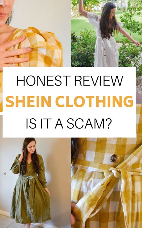 Shein Fashion Review - Is it a scam? (Womens + Mens Review) including outfit reviews. An honest review of our clothes purchase including dresses and mens shirts. In our review we consider the cost, fit, style and whether you should buy shein clothing! #shein #sheinofficial #sheingals #sheinreview Best Shein Outfits, Shein Reviews, Clothes Shein, Shein Clothes, Patch Blouse, Shein Review, Shein Haul, Shein Fashion, Shein Clothing