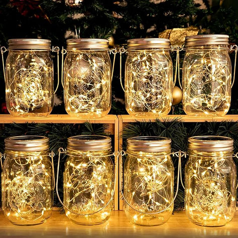 8 Pack Solar Mason Jar Lights Lanterns,Jars & Hangers Included，30LED Waterproof Hanging Outdoor Fairy Lights for Patio Garden Porch Yard Backyard Balcony Wedding(Warm White) Visit the HXWEIYE Store 4.4 4.4 out of 5 stars    343 ratings | Search this page Amazon's Choice in Outdoor Lanterns by HXWEIYE 1K+ bought in past month $26.99$26.99 FREE Returns Balcony Wedding, Mason Jar Solar Lights, Lights For Patio, Wedding Jars, Mason Jar Lights, Solar Lanterns Outdoor, Plastic Mason Jars, Solar Mason Jars, Solar Hanging Lanterns