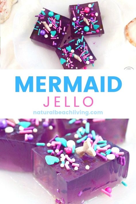 Mermaid Jello, Mermaid Recipes, Family Recipe Ideas, Mermaid Birthday Party Food, Mermaid Party Food, Jello Recipe, Ocean Birthday Party, Mermaid Birthday Party Decorations, Mermaid Theme Birthday Party