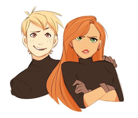 Kim Possible And Ron, Kim And Ron, Kim Possible, Drawing Cartoon, Disney And Dreamworks, Disney Animation, Disney Love, Disney Magic, Animated Movies