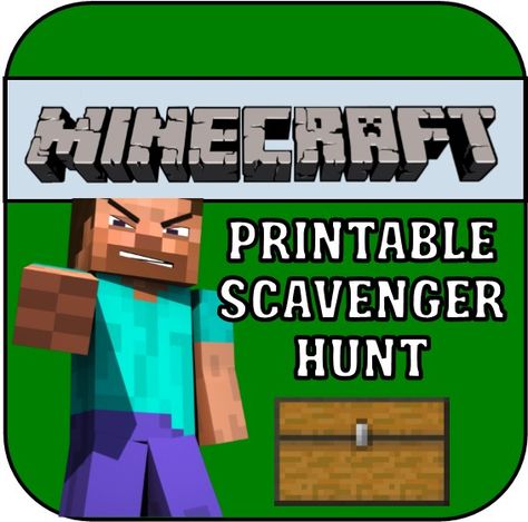 Minecraft Scavenger Hunt - this printable treasure hunt is perfect for any minecraft themed party! Minecraft Scavenger Hunt, Treasure Hunt Riddles, Minecraft Birthday Party Games, Minecraft Party Games, Winter Party Games, Beach Party Games, Engagement Party Games, Diy Party Crafts, Minecraft Theme