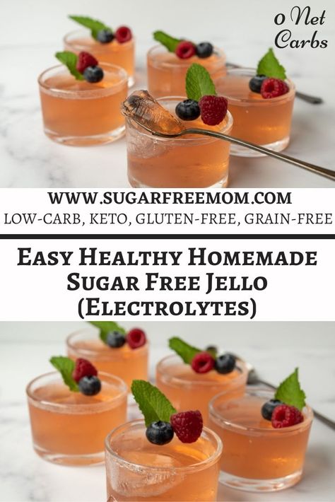 Sugar Free Gelatin Recipes, Sugar Free Jello And Greek Yogurt, Electrolyte Jello, Sugar Free Jello Recipes, Sugar Free Jello Shots, Jello Protein, Healthy Jello, Sugar Free Mom Recipes, Keto Jello