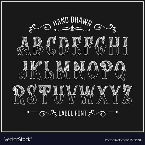 Dremel Stencils, Vintage Fonts Alphabet, Fonts Numbers, Victorian Lettering, Lettering Fonts Design, Victorian Fonts, Design Alphabet, Deco Font, Chalk Lettering