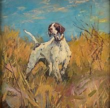 FRANK B. HOFFMAN. Hunting Dog. Grassy Field, Hunting Dog, English Setter, Dog Paintings, Hunting Dogs, Vintage Artwork, Painting Edges, Dog Print, Art Vintage