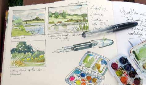 An Art Journal Helps You Generate Ideas, Test New Creative Waters and Reflect Cathy Johnson Watercolor, Diary Memories, Leslie Fehling, Cathy Johnson, Watercolor Journaling, Travel Watercolor, Photography Typography, Creativity Ideas, Journal D'art