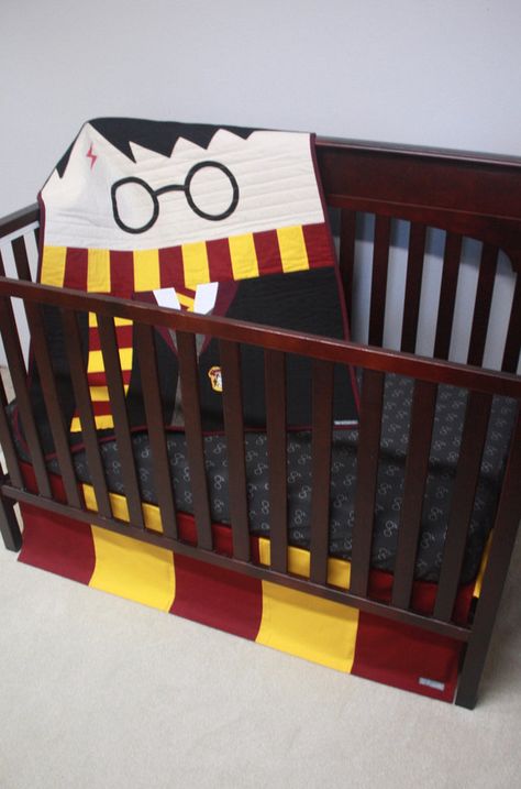 Here Are The Cutest Harry Potter Baby Products For Your Little Muggle-Born | HuffPost Harry Potter Crib Bedding, Harry Potter Crib, Funky Bedding, Harry Potter Themed Nursery, Harry Potter Quilt, Harry Potter Nursery, Magical Room, Crib Bedding Boy, Cute Harry Potter