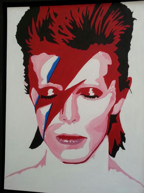 Pop Music Drawing, David Bowie Drawing Easy, David Bowie Painting Easy, David Bowie Pop Art, Band Painting Ideas, Fleetwood Mac Painting, David Bowie Drawing, David Bowie Painting, Bowie Painting