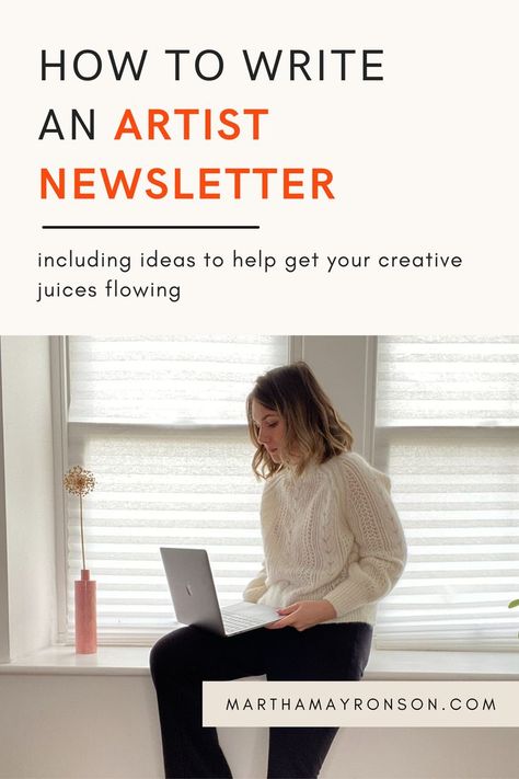 Artist Newsletter Ideas, Photography Newsletter Ideas, How To Create A Newsletter, Art Newsletter Ideas, Fun Email Design, Artist Newsletter, Email Name Ideas, Art Newsletter, Martha May