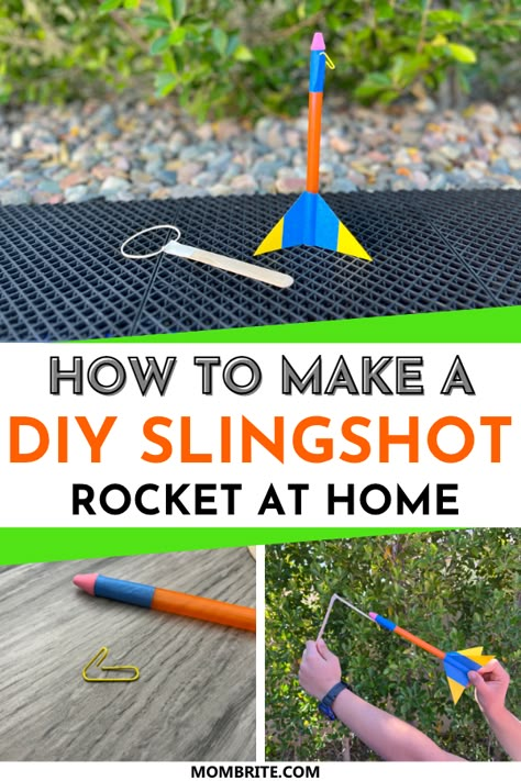 Stem Rockets For Kids, Make A Rocket Ship For Kids, Straw Rockets Template, Diy Slingshot For Kids, Rocket Experiments For Kids, Catapults For Kids, Space Shuttle Craft, Diy Rockets, Rocket Diy