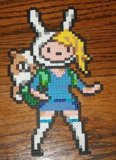 Graphgans Crochet, Jake From Adventure Time, Beads Projects, Hamma Beads Ideas, Perler Designs, Perler Creations, Finn And Jake, Pixel Beads, Fionna And Cake