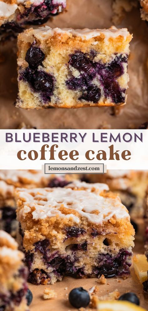 Fluffy Coffee Cake, Blueberry Lemon Breakfast, Lemon Breakfast Cake, Lemon Blueberry Coffee Cake, Lemon Coffee Cake, Fluffy Coffee, Blueberry Coffee Cake Recipe, Lemon Breakfast, Lemon Coffee