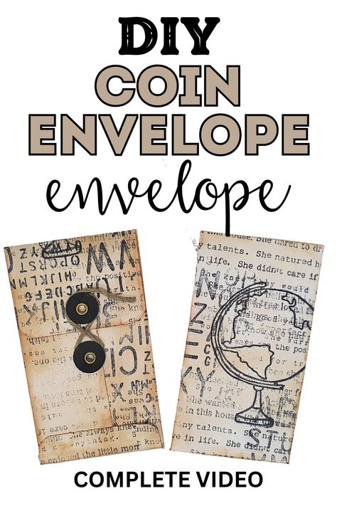 DIY coin envelope tutorial. Make and customize your coin envelope for any project Diy Coin Envelope, How To Make Coin Envelopes, Coin Envelope Template, Diy Craft Hacks, Treasure Books, Homemade Envelopes, Envelope Journal, Envelope Tutorial, Vintage Scrapbooking