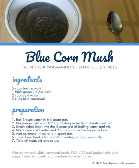 Blue Corn Mush Recipe, Navajo Food Recipes, Navajo Cornbread, Navajo Recipes, Blue Corn Mush, Navajo Food, Character Mapping, Corn Mush, Indigenous Recipes