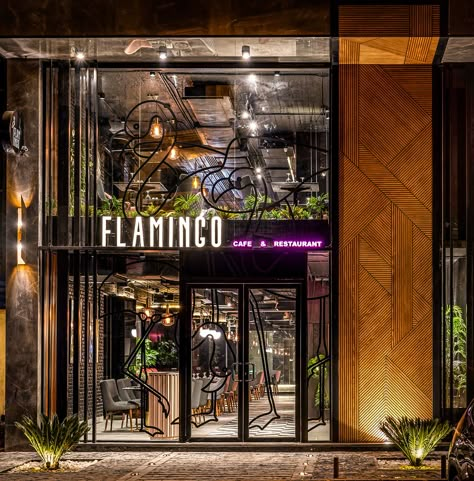 FLAMINGIO CAFE & RESTAURANT on Behance Restaurant Facade, Restaurant Exterior Design, Coffee Shop Concept, Restaurant Layout, Cafe Exterior, Handmade Furniture Design, Cafe And Restaurant, Bakery Design Interior, Restaurant Exterior