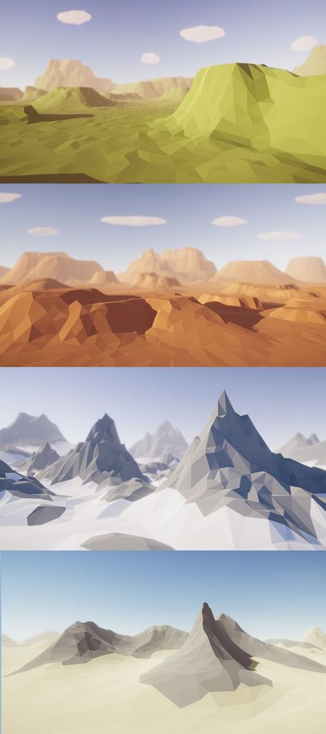 Low Poly Environment, Modular Terrain, Unique Landscapes, Low Poly Character, Environment Painting, Low Poly Games, 3d Environment, 3d Landscape, Unity 3d