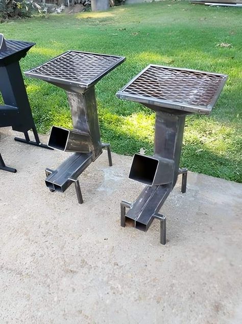 شواية فحم, Rocket Stove Design, Diy Rocket Stove, Stove Design, Diy Rocket, Bbq Grill Design, Welding Ideas, Landscaping Simple, Rocket Stove