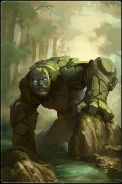 Stone ancient Stone Elemental, Rock Golem, Earth Elemental, Rock People, Magic: The Gathering, Fantasy Island, Dnd Monsters, Arte Robot, Graphic Illustrations