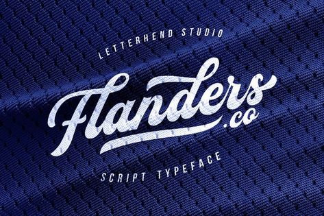 Download Flanders Script Fonts by letterhend. Subscribe to Envato Elements for unlimited Fonts downloads for a single monthly fee. Subscribe and Download now! Athletic Fonts, Baseball Font, T Shirt Fonts, Jersey Font, Hipster Fonts, Sports Fonts, Script Typeface, Free Script Fonts, Vintage Fonts